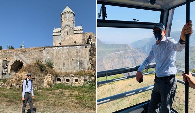Вице-посол США в Армении Чип Лейтинен посетил Татевский монастырский комплекс и церковь Св. Ованнеса в Мегри