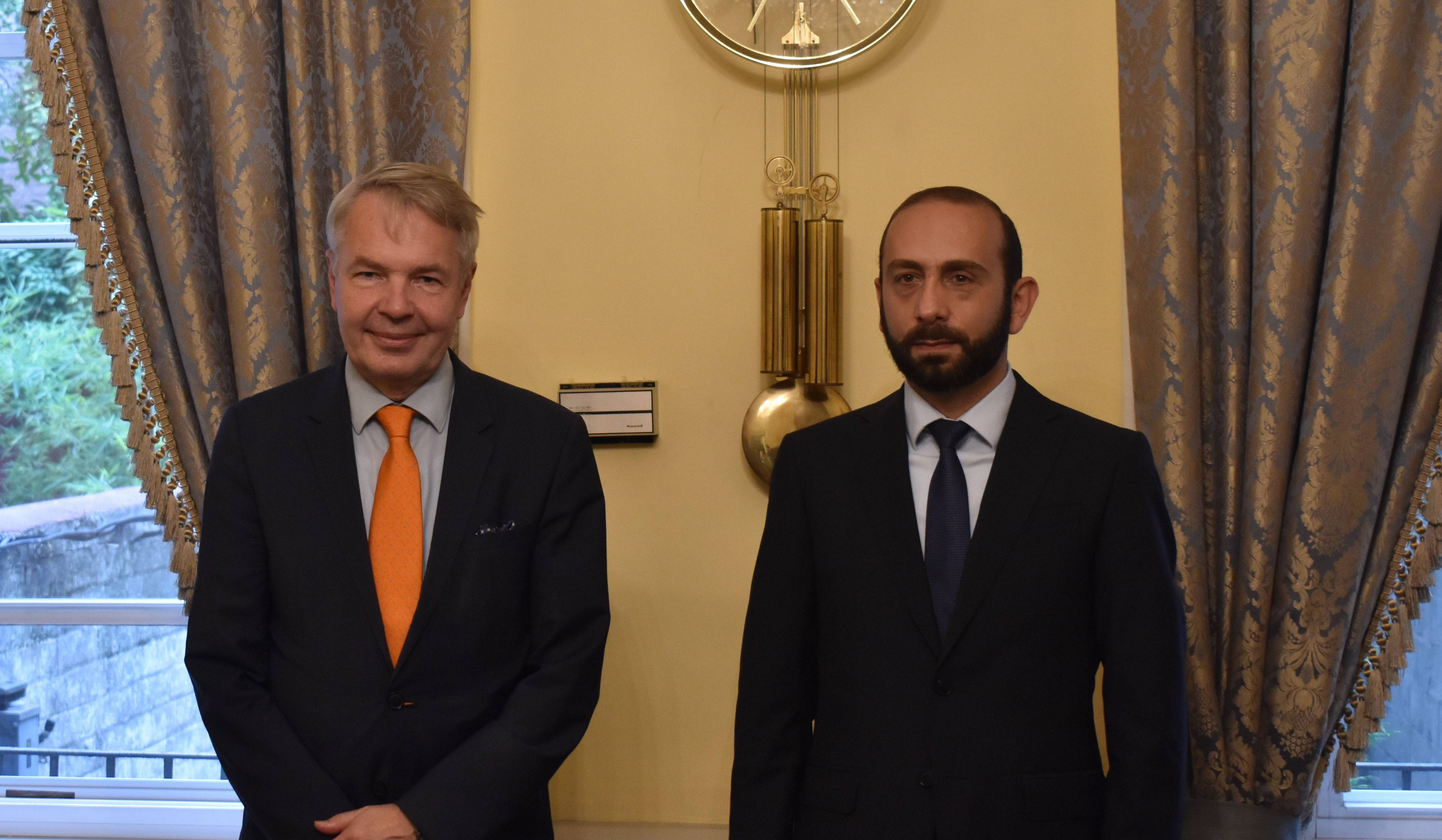 Արարատ Միրզոյանը Ֆինլանդիայի ԱԳ նախարարի հետ հանդիպմանն ընդգծել է ԼՂ հակամարտության խաղաղ կարգավորման գործընթացի վերսկսման անհրաժեշտությունը