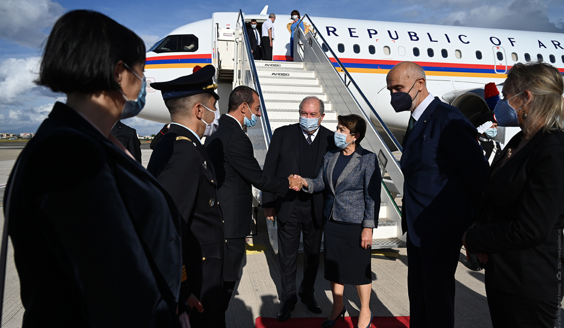Armen Sarkissian arrives in Rome on state visit