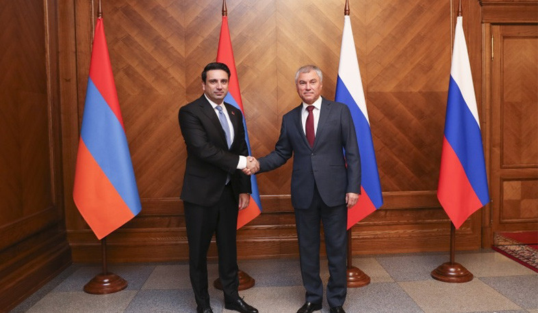 Partnership between the parliaments of two countries developing steadily: Alen Simonyan met with Vyacheslav Volodin