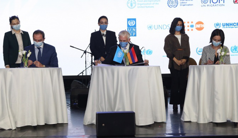 Trilateral memorandum signed on eve of 30th anniversary of Armenia's membership in UN