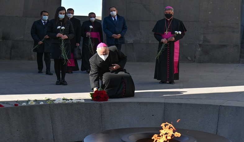 Սուրբ Աթոռի պետքարտուղարի ընդհանուր հարցերով փոխանորդն այցելել է Հայոց ցեղասպանության զոհերի հիշատակին նվիրված հուշահամալիր