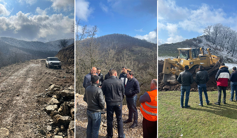 Սուրեն Պապիկյանը Սյունիքի մարզում ծանոթացել է մի շարք գյուղեր կապող ճանապարհների կառուցման ընթացքին