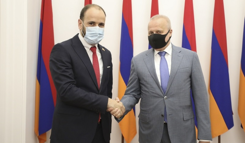 Sisak Gabrielyan meets with RF Ambassador Sergey Kopyrkin