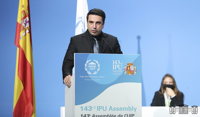 Председатель НС коснулся в Мадриде необходимости урегулирования карабахского конфликта