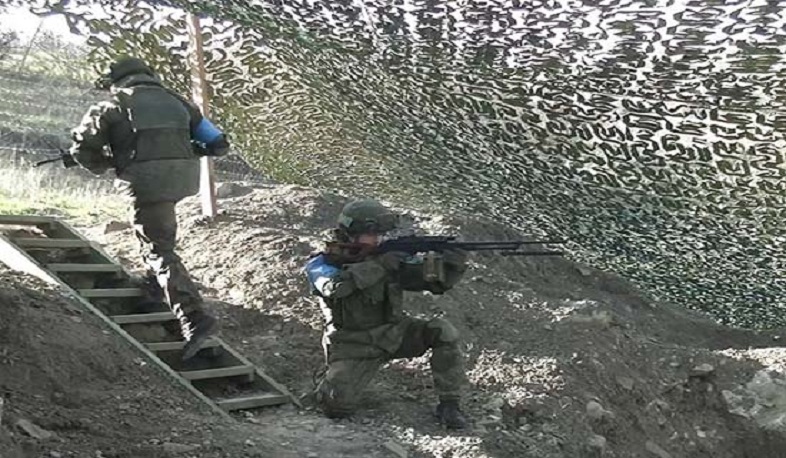 Российские миротворцы отработали действия с применением БТР-82А на наблюдательном посту в Арцахе