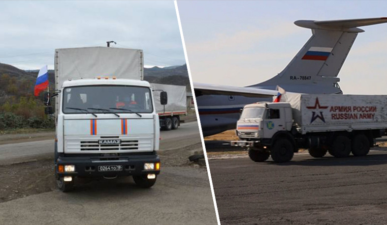 Nine tons of the humanitarian cargo were delivered to Stepanakert for the needy residents of the Nagorno-Karabakh by Russian peacekeepers