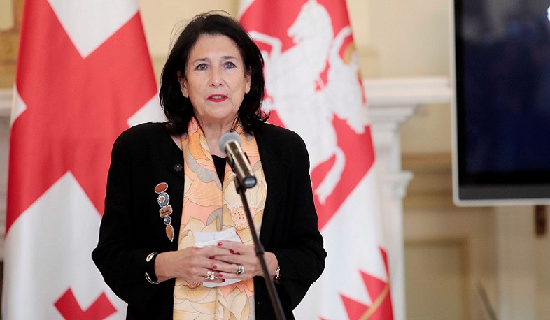 President Zurabishvili calls for 'national agreement' at reception for ruling party, opposition leaders