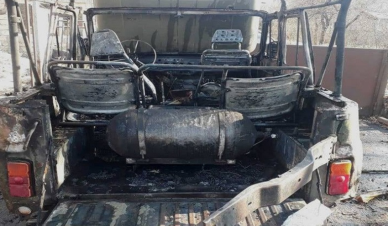 Azerbaijani forces fire in direction of Karmir Shuka: car burnt down