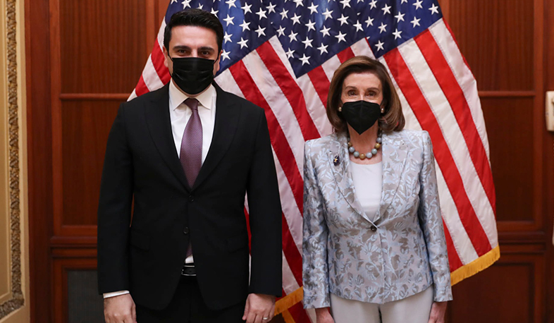 Alen Simonyan and Nancy Pelosi discuss release of Armenian POWs, opening of communication lines in region