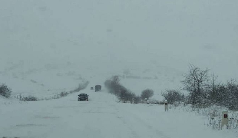 Արցախի ամբողջ տարածքում ձյան տեղումներ են. Սիսիան-Զանգեր-Սարավան հատվածը փակ է