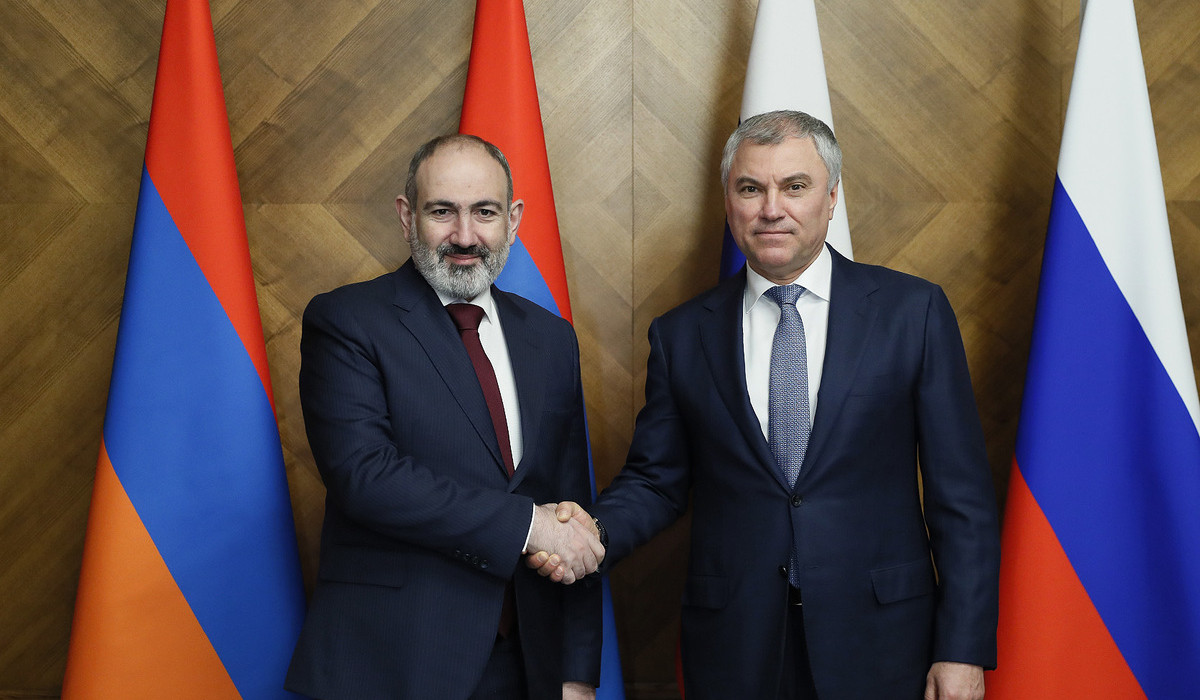 Prime Minister Pashinyan meets with the Chairman of the State Duma Vyacheslav Volodin