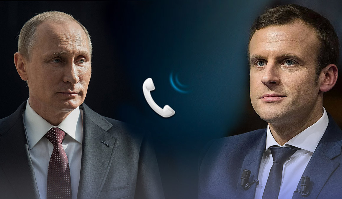 Putin və Makron Ukrayna vəziyyətini müzakirə ediblər