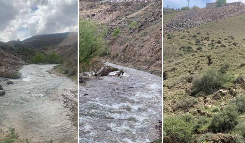 Հողաշերտի փլվածք Քանաքեռավանից Կորեայի ձոր հատվածում. Հրազդան գետը հունից դուրս է եկել