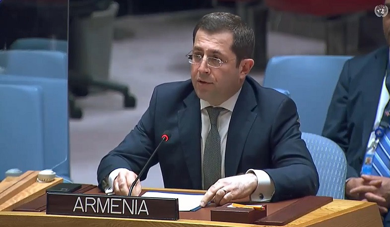 Permanent Representative of Armenia to UN delivers a statement in UN Security Council open debate