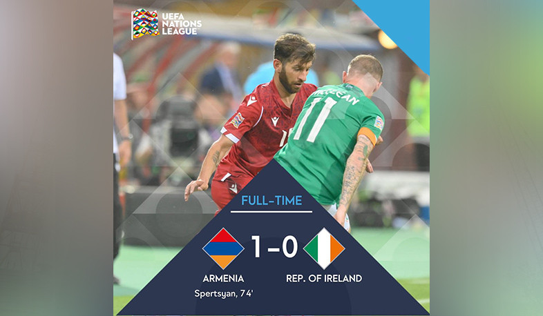 Armenian national football team defeated Irish team