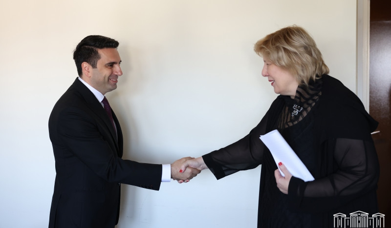 Alen Simonyan and Dunja Mijatović underlined role of Council of Europe in resolving consequences of war against Artsakh