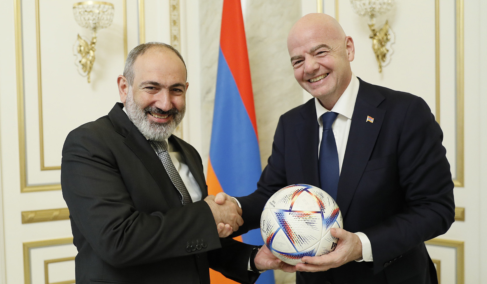 Development of football infrastructure has great potential not only for sports, but also for education, social and cultural purposes: Pashinyan to FIFA President