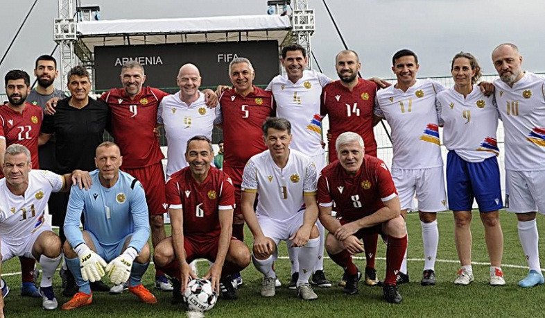 Ծովագյուղում տեղի ունեցավ համաշխարհային ու հայկական ֆուտբոլի լեգենդների մասնակցությամբ ցուցադրական հանդիպում