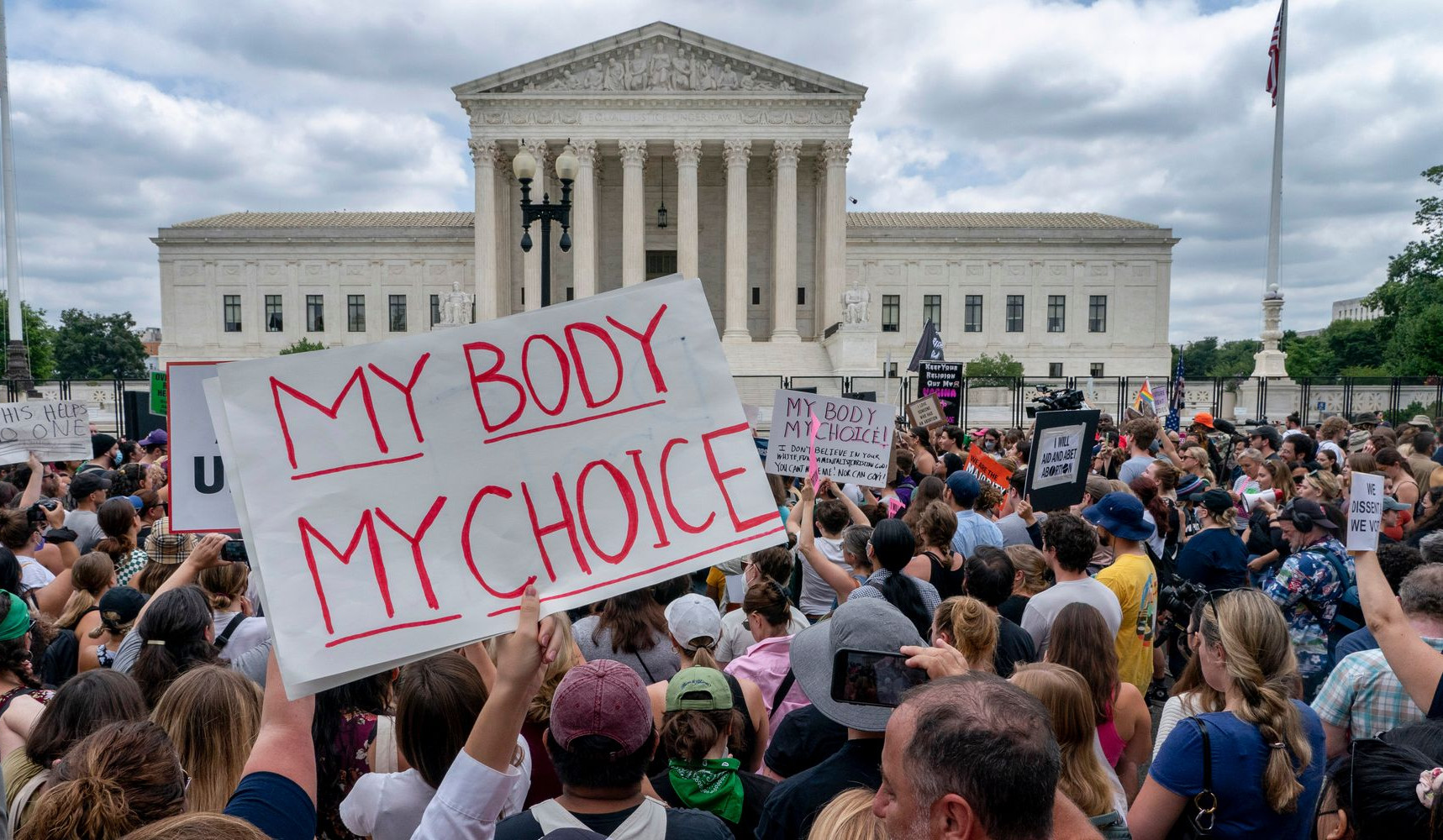 Protesters take to streets after US Supreme Court ends abortion rights
