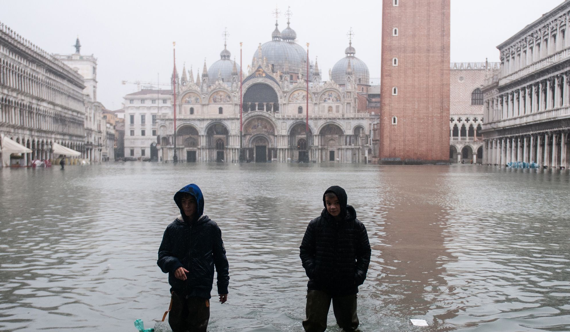 Out of season flood hits St. Mark's Square in Venice