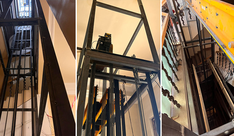 Վերելակի հորանի կառուցում և տեղադրում՝ Արամ Խաչատրյան համերգասրահում