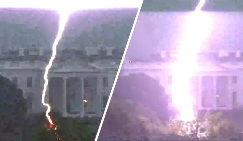 Massive lightning strike kills two outside White House
