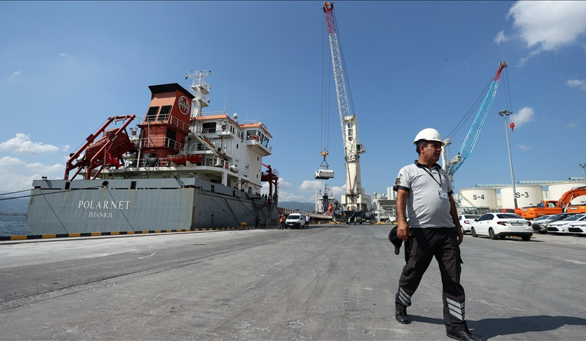 Grain carrier Polarnet docks in Turkish port