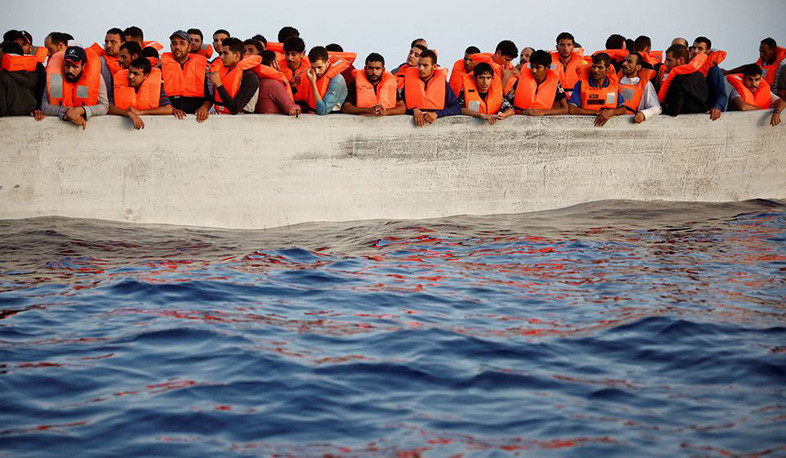 101 migrants rescued adrift in the Mediterranean by 'Proactiva' Open Arms boat