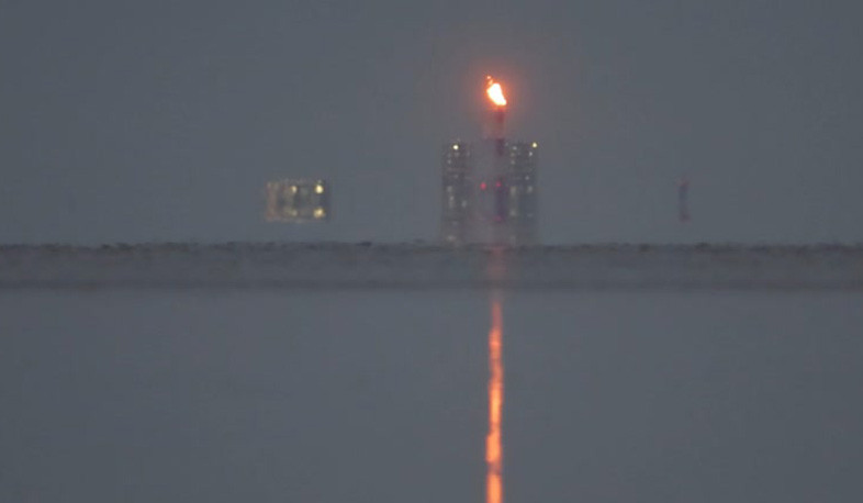 Gas flare blazes at night as Russia cuts off supplies to EU, Reuters