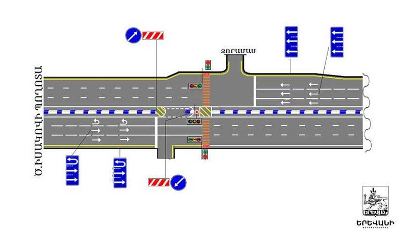 Երթևեկության կազմակերպման փոփոխություն Ծովակալ Իսակովի պողոտայի մի հատվածում