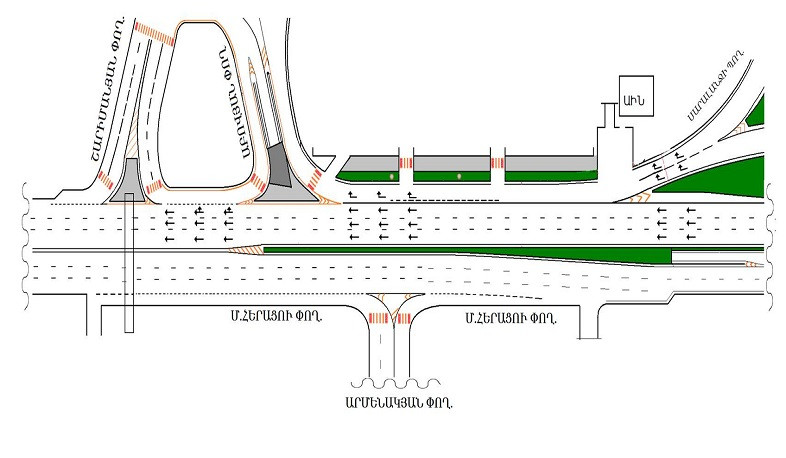 Երթևեկության կազմակերպման փոփոխություն Մյասնիկյան պողոտա-Սարալանջի-Հերացու-Աբովյան-Շարիմանյան փողոցների հանգույցում