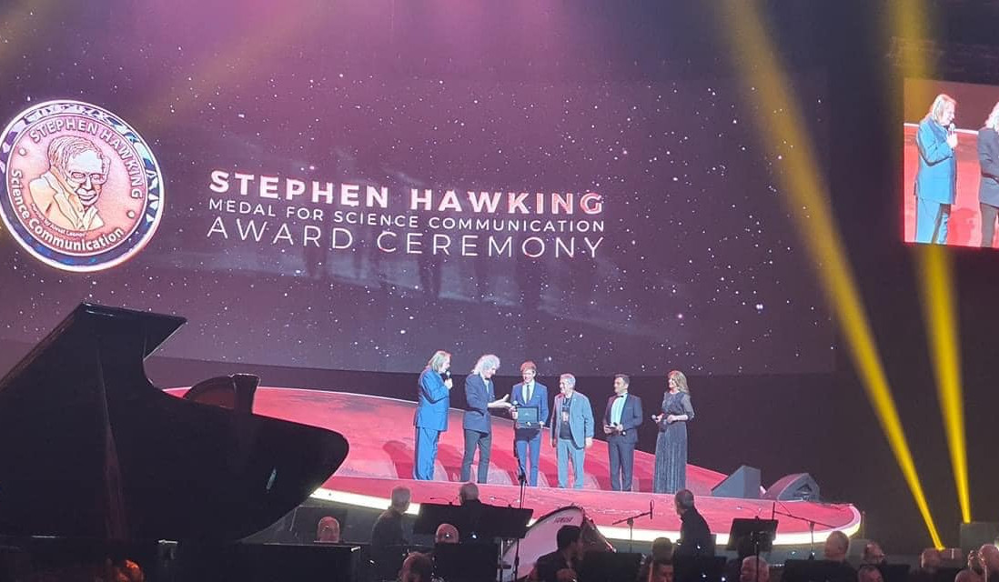 Stephen Hawking Award was awarded to astrophysicist Brian May, co-founder of band Queen