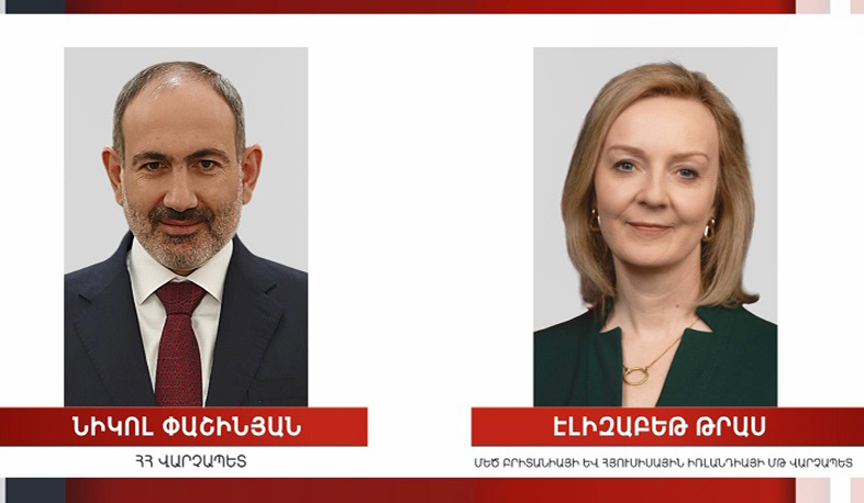 Armenia’s Nikol Pashinyan congratulates Liz Truss as she is appointed as Prime Minister of the UK
