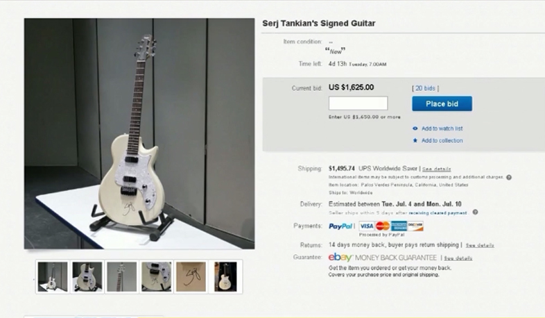 Serj Tankian is selling a signed guitar