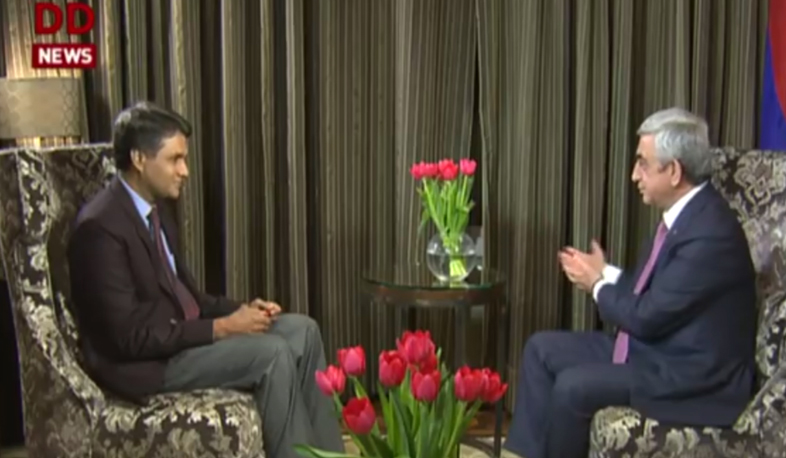 ՀՀ նախագահի հարցազրույցը հնդկական պետական հեռուստաընկերությանը