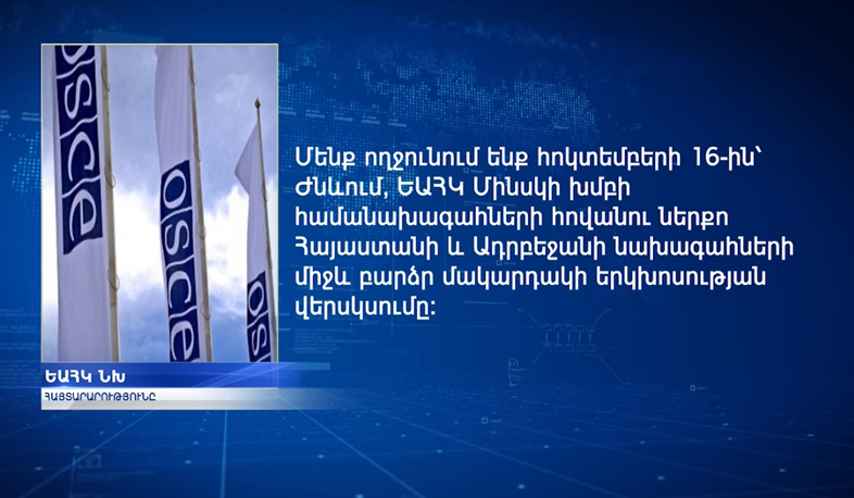 ԵԱՀԿ-ի և Երևանի դիրքորոշումները համընկնում են