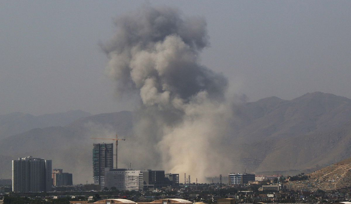 Footage shows smoke plumes rising after reports of explosion in Afghan capital