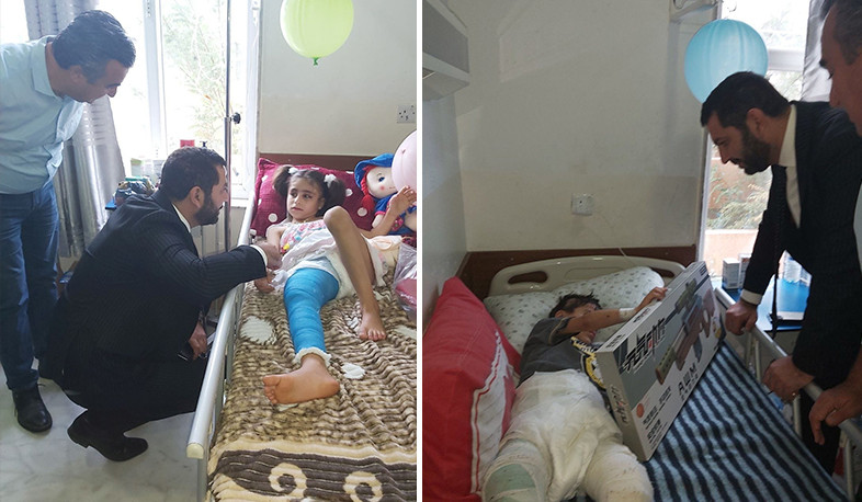 Ռուստամ Բաքոյանը Դհոկում այցելել է վթարի ենթարկված հայկական ընտանիքի ողջ մնացած երկու երեխաներին
