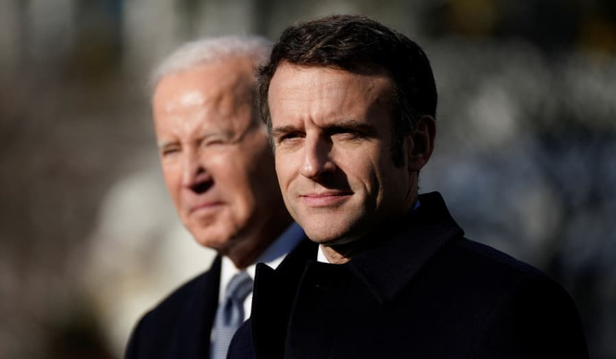 Macron arrives at White House for talks, dinner at first state visit of Biden administration