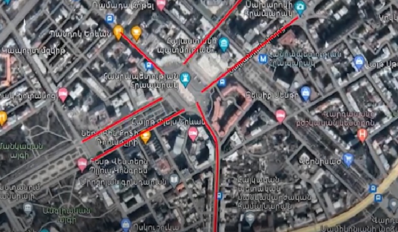 Դեկտեմբերի 5-ին՝ ժամը 15․00-ից, փակ են լինելու Հանրապետության հրապարակ մուտք գործող փողոցները