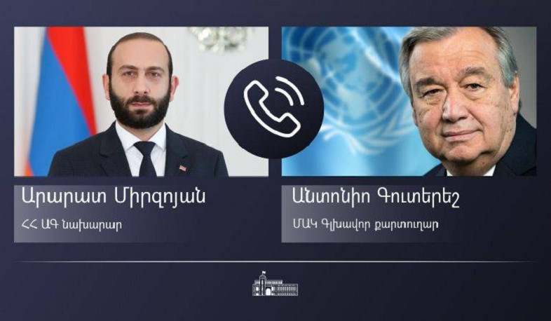 В телефонном разговоре с Антониу Гутерришем Арарат Мирзоян представил подробности гуманитарного кризиса в Нагорном Карабахе