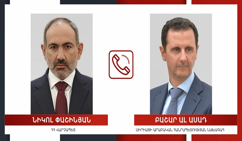 Prime Minister Pashinyan holds telephone conversation with Bashar al-Assad