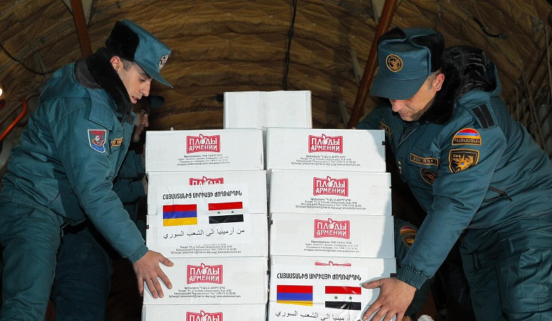 Армения отправила в пострадавшую от землетрясения Сирию более 30 тонн гуманитарной помощи