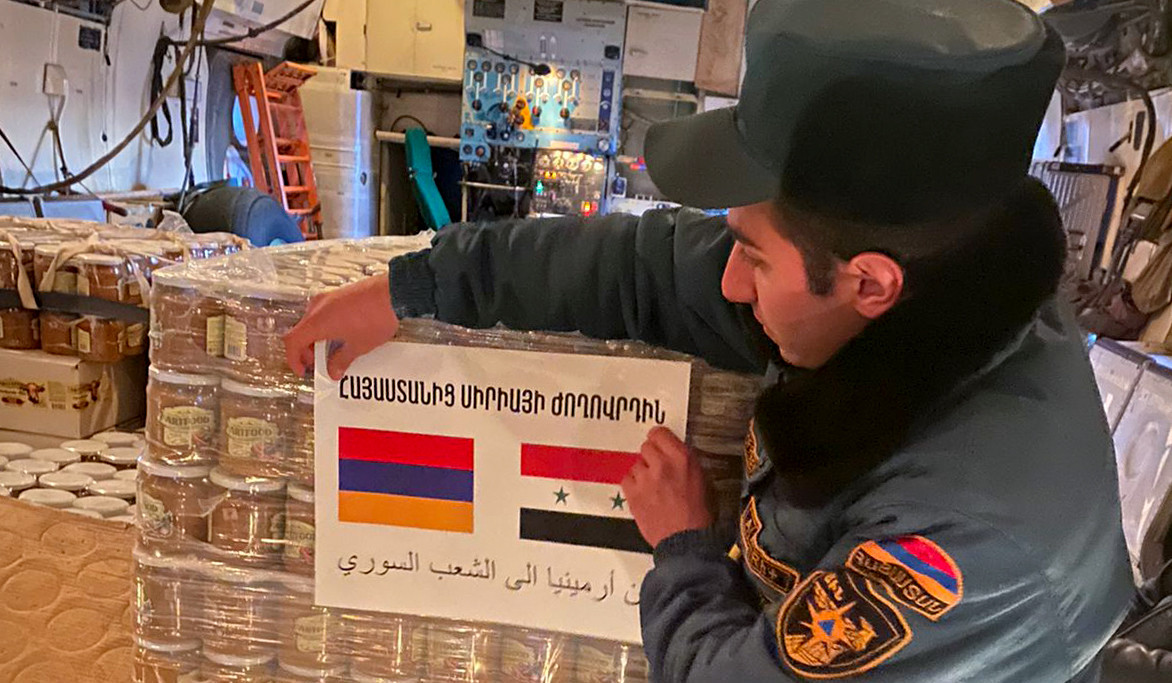 Հայաստանից՝ Սիրիայի ժողովրդին. մարդասիրական օգնության երրորդ խմբաքանակն է տեղափոխվել Սիրիա