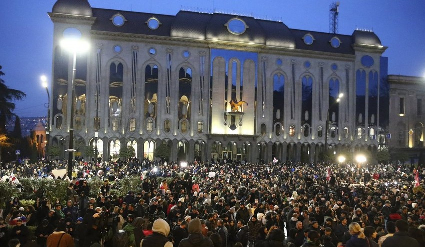 Opposition again holding protest in front of Parliament of Georgia