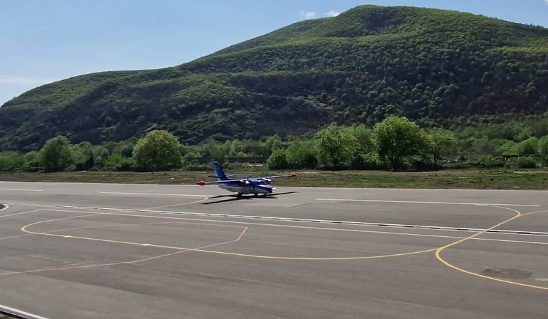 An aircraft carrying out a test flight landed at Kapan airport