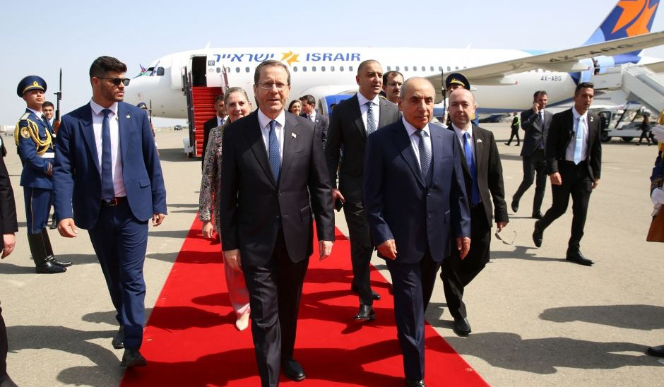 Israeli President Isaac Herzog arrives in Azerbaijan