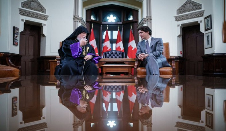 Prime Minister of Canada discussed issue of establishing peace in Artsakh with Catholicos Aram the First