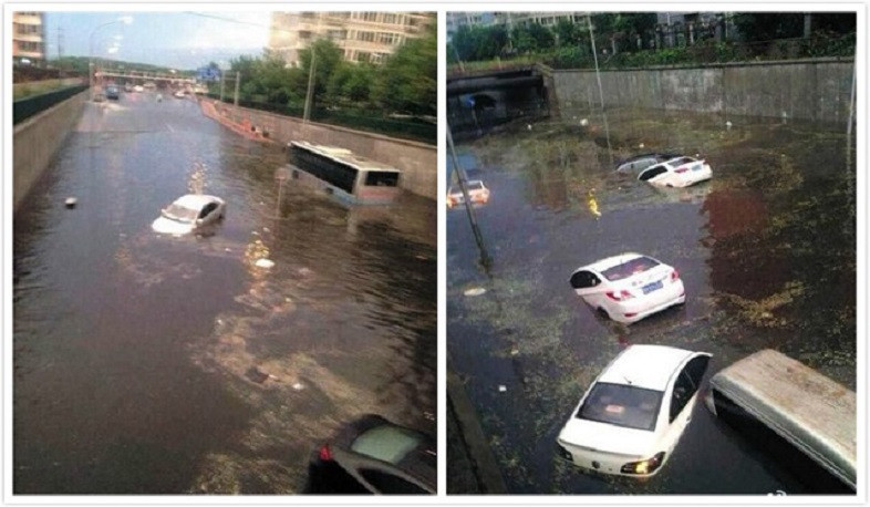 Extreme rain in Beijing after typhoon turns roads into rivers, kills two